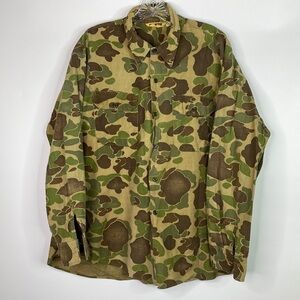 Vintage Ranger Camo Button Up Long Sleeve Shirt XL